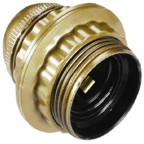 Presa filettata E27 oro con anello, diametro 10, 150W, 4A, 250V
