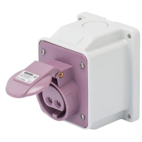 Presa Fissa da parete a 10° IP44 2p 16a 20-25v 50-60hz Viola