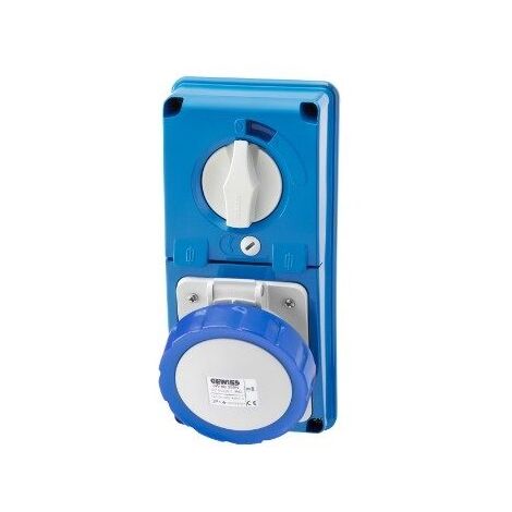 Presa Fissa Interbloccata Verticale Senza Fondo Con Base Portafusibili 3P+T 32A 200-250V - 50/60Hz 9H Ip67