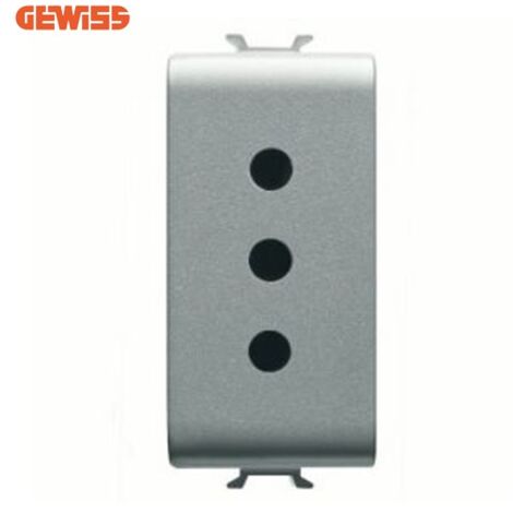 Presa Gewiss Chorus 10A piccola titanio GW14201