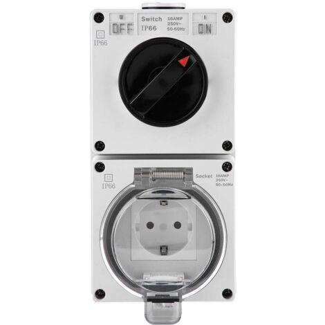 Presa impermeabile IP66 Premium con interruttore per illuminazione esterna ed elettrodomestici