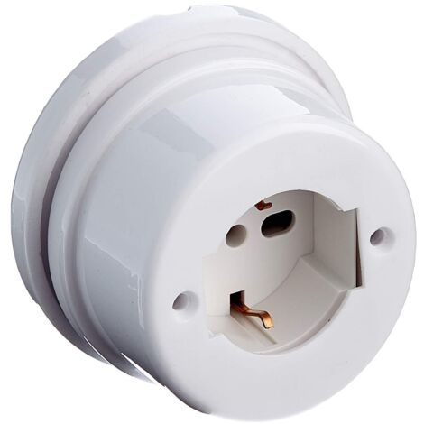 PRESA IN PORCELLANA STILE ANTICO BIPASSO / SCHUKO 10/16A