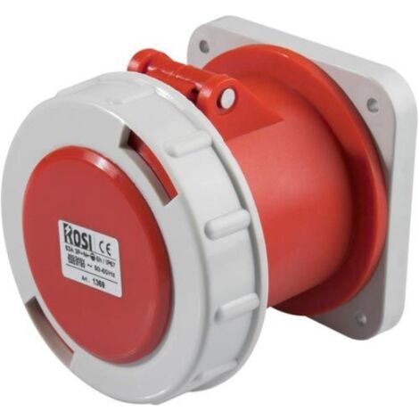Presa industriale da incasso, 380V, 3P+N+T, 63A, IP67, 100x100mm - Rosi 1001369