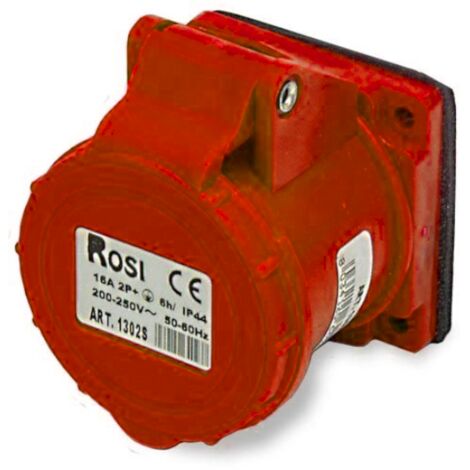Presa industriale da incasso, 380V, 3P+T, 16A, IP54, 55x55mm - Rosi 1001305S