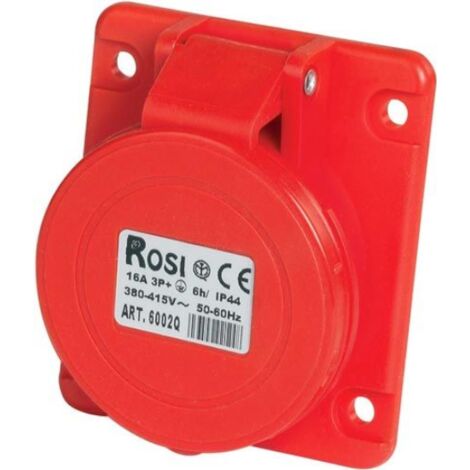 Presa industriale da incasso, 380V, 3P+T, 32A, IP54, 80x80mm, inclinata 10° - Rosi 1006005Q