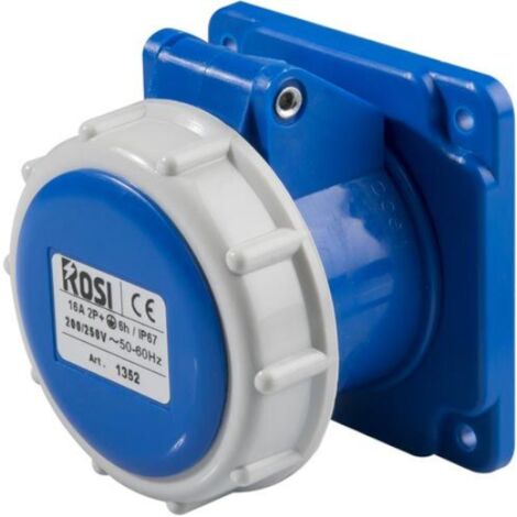 Presa industriale da incasso rosi materiale elettrico 3p 32a 230v blu - 1001361