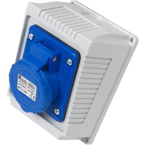 Presa industriale da parete, 230V, 2P+T, 16A, IP54 - Rosi 11.1402
