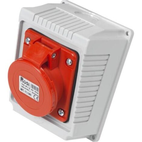 Presa industriale da parete, 380V, 3P+T, 16A, IP54 - Rosi 11.1405