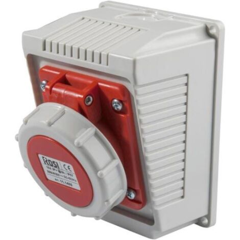 Presa industriale da parete, 380V, 3P+T, 32A, IP67 - Rosi 11.1466