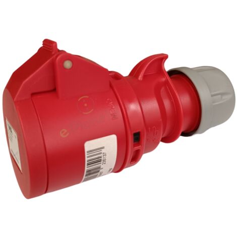 Presa industriale volante 400V CEE 6H 3P + T 16A IP44 per esterno impermeabile rosso