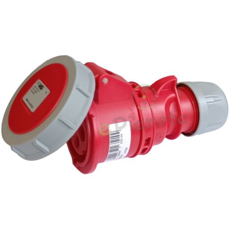 Presa industriale volante 400V CEE 6H 3P + T 16A IP67 per esterno impermeabile rosso
