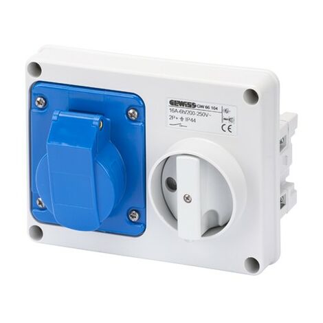 Presa Interbloccata 2P+T IP44 32A Senza fondo Gewiss GW66115