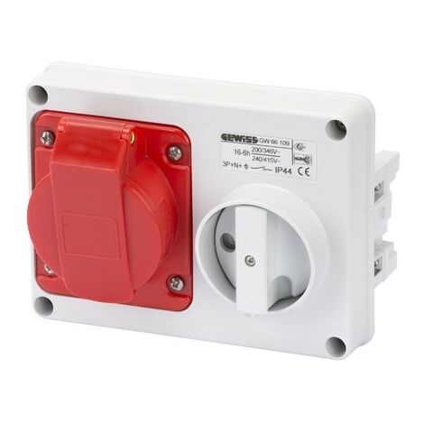 Presa Interbloccata 3P+N+T IP44 32A Senza fondo Gewiss GW66120