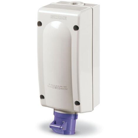Presa interbloccata a parete 16a 2p 24v ip44 106x240 mm con interblocco elettrico e trasformatore scame advance 2 565.2416