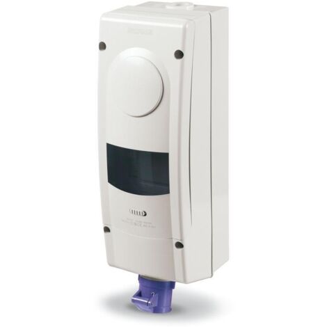 Presa interbloccata a parete 16a 2p 24v ip44 136x390 mm con interblocco elettrico scame advance 2 565.2516