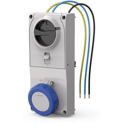 Presa interbloccata da incasso 32a 2p+t 200-250v 6h ip66 ip67 ip69 con interblocco meccanico scame proxima 408.3283