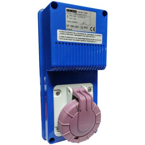Presa interbloccata Gewiss verticale 2P 16A IP67 GW66359N