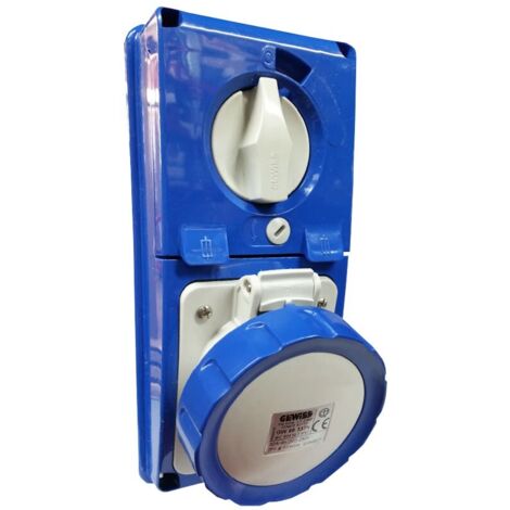 Presa interbloccata Gewiss verticale 2P+T 32A IP67 GW66337N