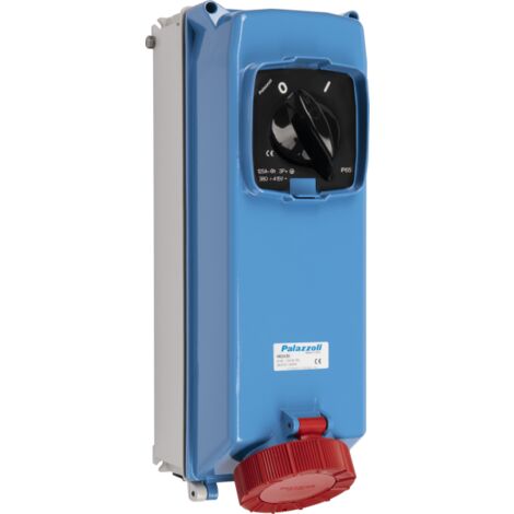 Presa interbloccata per impieghi gravosi in lega di alluminio da 125A, IP65, 50/60Hz 400V 3P+N 6h