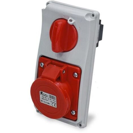 Presa interbloccata verticale con sezionatore, ad incasso, 380V, 5 poli, 32A, IP54 - Rosi 19.3434R6-I