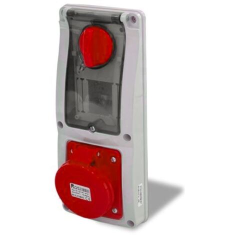 Presa interbloccata verticale con sezionatore, ad incasso, con barra DIN, 380V, 5 poli, 32A, IP54 - Rosi 16.3434R6-ID