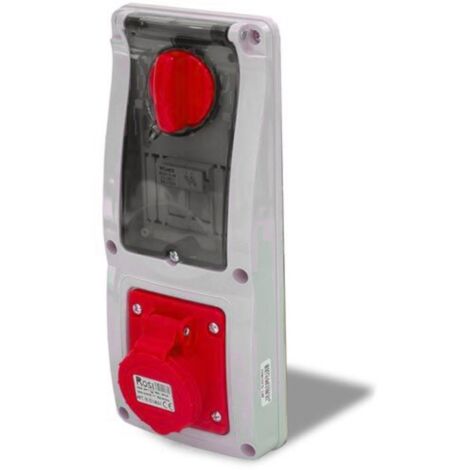 Presa interbloccata verticale con sezionatore, ad incasso, con portafusibile, 380V, 5 poli, 32A, IP54 - Rosi 16.3434R6-I