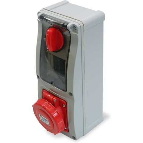 Presa interbloccata verticale con sezionatore, con fondo, con portafusibile, 380V, 4 poli, 16A, IP67 - Rosi 16.3316R6