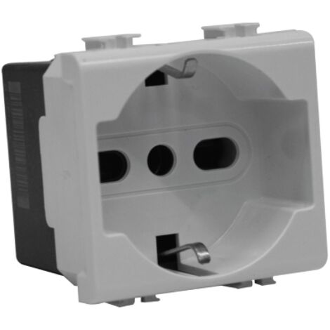 Presa italiana/tedesca easy 10/16a 250v 2p+t - bianco