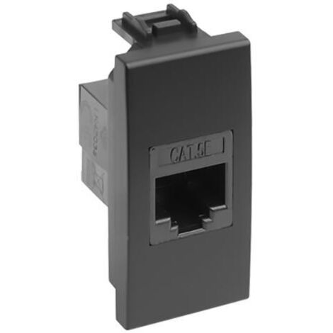 PRESA LAN CAVO DATI RJ 45 CAT 5E """DELIGHT""" NERO MAURER - CF. BUSTA.