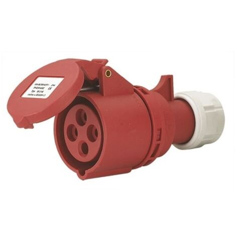 Presa Mobile Industriale 380V 16A 3P+T IP44 Rossa Maurer