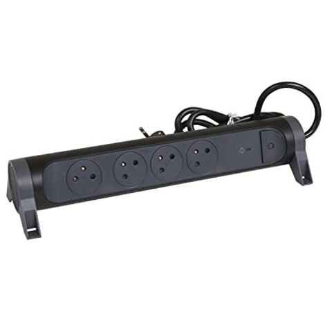 Presa multipla 4 prese, 3680 W, nera, 1,5 M LEGRAND
