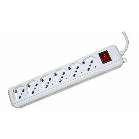 Presa Multipla 6 Schuko con Interruttore Cavo 1,5mt Bianca