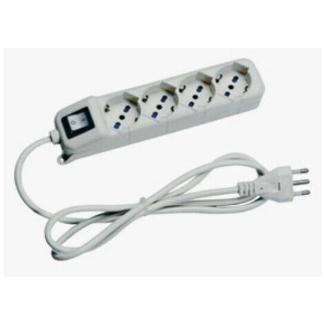 Presa multipla 7 schuko/bivalente da tavolo universale con interruttore luminoso