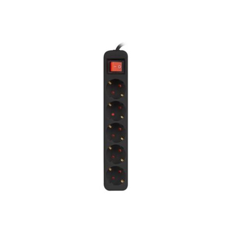 Presa multipla lanberg 5 prese schuko con protezione nera 1,5m