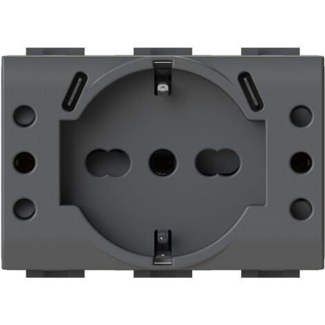 Presa multistandard 4box usb p503 compatibile bticino livinglight nero - 4busbp503.l