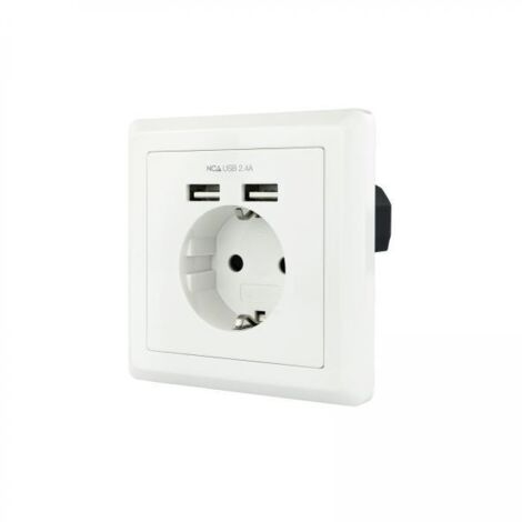Presa Parete con 2 Porte USB TooQ 10.35.0010 5V/2.4A Bianco 2,4 A