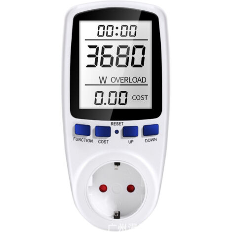 Presa per contatore di energia, presa per contatore di energia elettrica con 7 modalità, contatore di energia con schermo LCD per il risparmio energetico, 3680 W (tariffa singola)