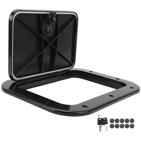 Presa per ponte nautico, portellone posteriore per camper con angolo di apertura di 90°, anti-invecchiamento, L278 L378mm con 2 chiavi per roulotte e rimorchi (nero).