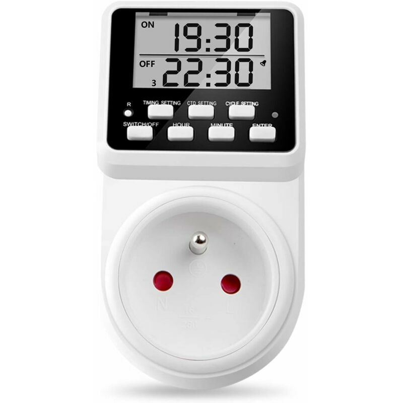 Timer Programmabile Digitale 12V 16A | Presa Elettrica Con Display LCD | 16 Programmi