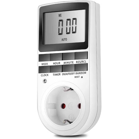 Presa programmabile, presa con timer digitale da 3680 W, presa con timer digitale, con 10 timer programmabili, modalità casuale antifurto, schermo LCD, fuso orario: 0-168 ore, 240 V-50 Hz