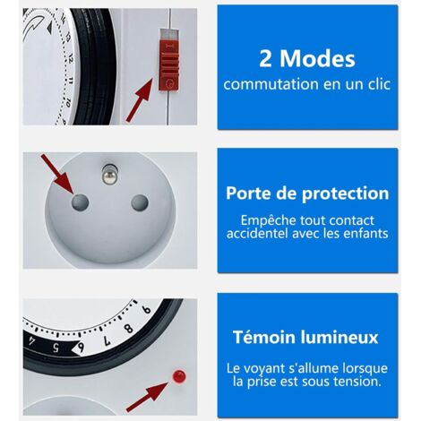 Presa programmatrice con foro protettivo, presa timer 24 ore, programmatore timer meccanico giornaliero, presa timer programmabile 220V