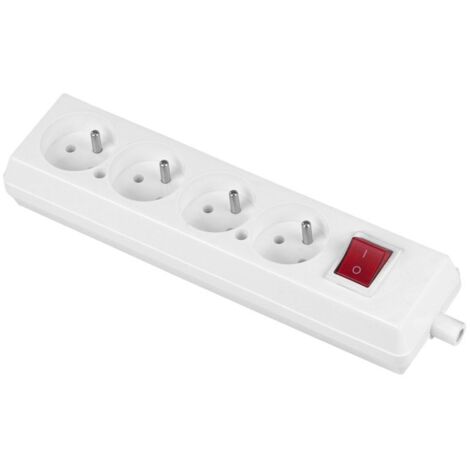PRESA QUADRUPLA + INTERRUTTORE 16A 250V STACCABILE CON/SENZA BIANCO - VT-302-0042