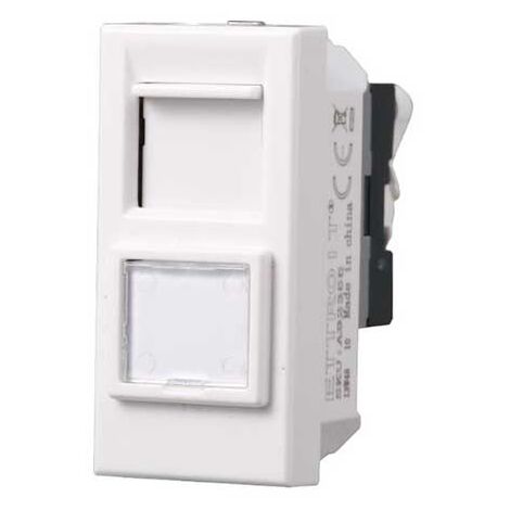 Presa rete dati RJ45 UTP cat.6 compatibile Bticino Axolute colore bianco Ettroit AB2356