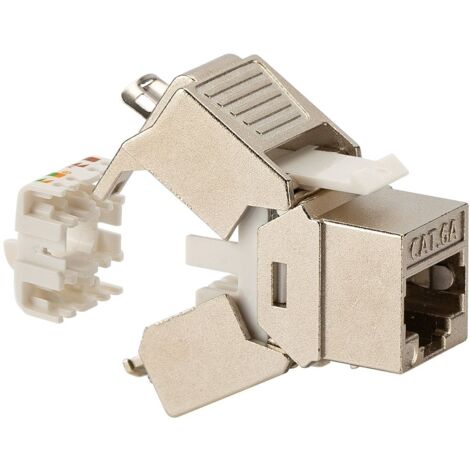 Presa RJ45 Categoria 6A schermata Argento Toolless Fanton 237180