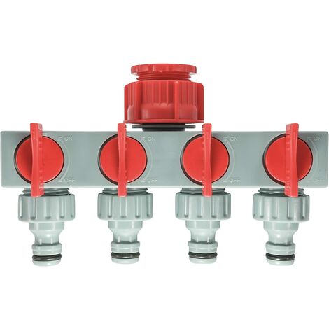 PRESA RUBINETTO A QUATTRO USCITE CON INNESTO MASCHIO  1"  / 3/4" F