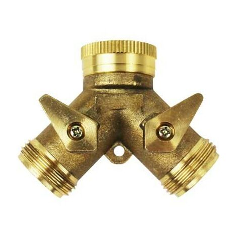 Presa rubinetto doppia uscita in ottone f 3/4" x m 3/4" x m 3/4"