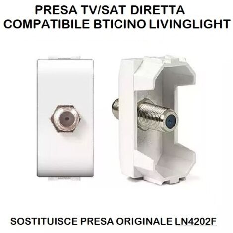 PRESA SAT FEMMINA DIRETTA 1 MODULO 825B/INT-LGT BIANCO