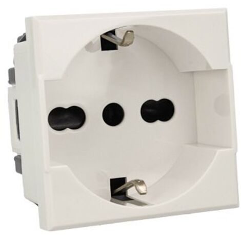 Presa Schuko 2P+T 16A Bianco Compatibile Bticino Axolute