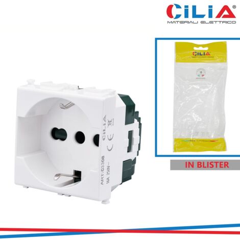 PRESA SCHUKO 2P+T VMR PLN BIANCO CILIA