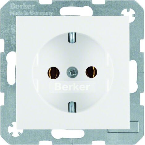 Presa SCHUKO, bianco neve, lucida, S.1/B.3/B.7 Vetro B quadrato